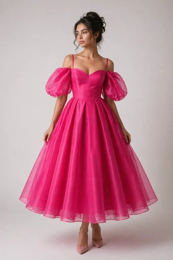 Fuchsia Pink Organza Dress